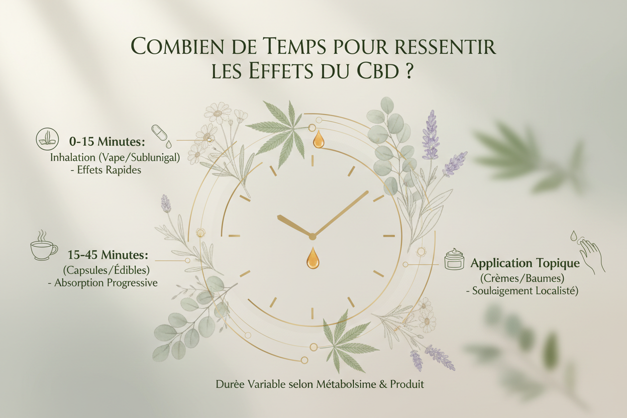 CBD : facteurs qui influencent le délai, l’absorption et la durée selon le format