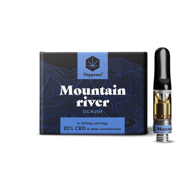 Cartouche Happease Mountain River et son emballage