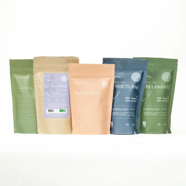Lot de cinq infusions au chanvre Hemeka