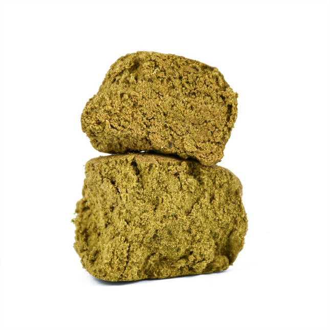 Résine CBD Blueberry Muffin, pollen compressé à la texture moelleuse et aux arômes sucrés de myrtille. Produit premium riche en cannabinoïdes.