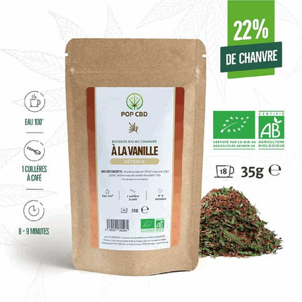 Tisane Détente CBD Bio  saveur Vanille - POPCBD - HerBeevor